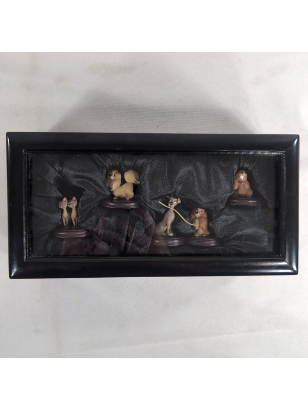Disney Lady and the Tramp Figurine Showcase Set 50th Anniversary 5 Pewter RARE